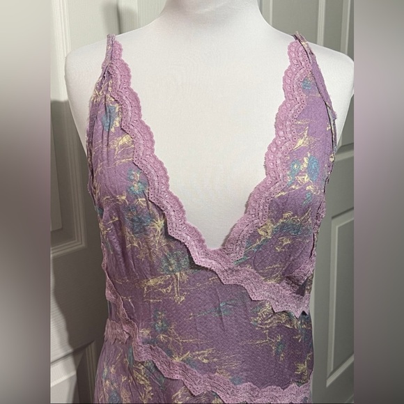 NWOT Free People Intimately Slip My Mind Trapeze Slip Nightgown Violet Swan - Picture 3 of 6